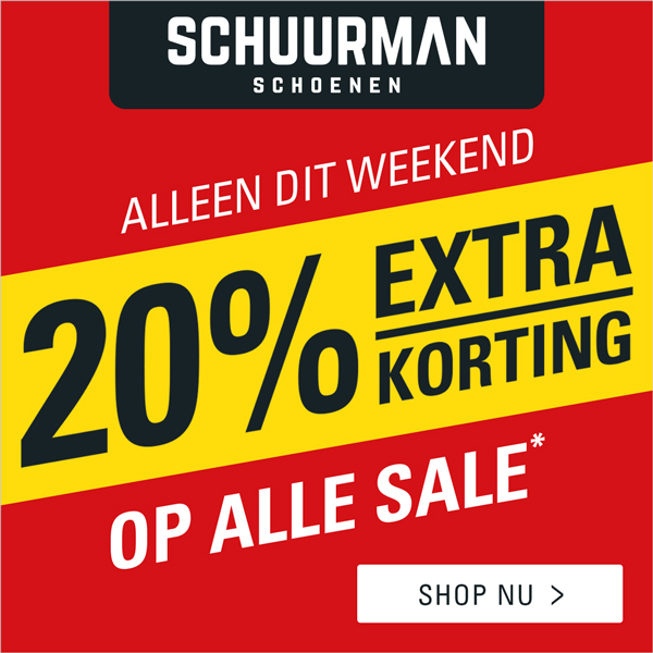 Alleen dit weekend -20% extra!