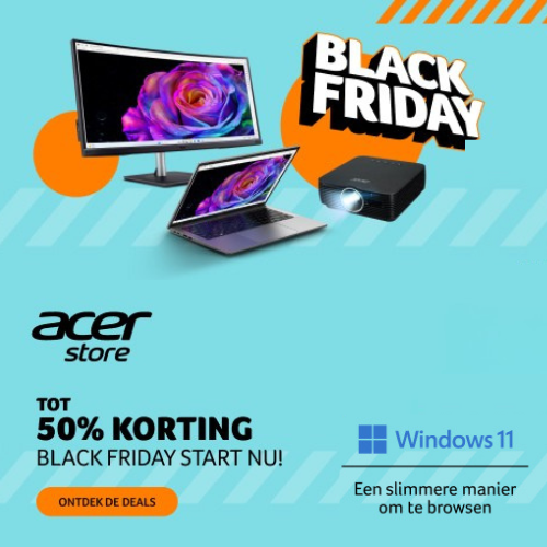 Black Friday prijzen nu bij Acer!