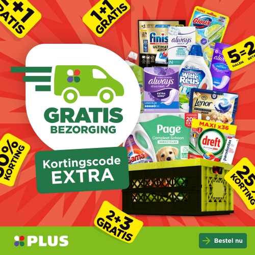 Je PLUS boodschappen gratis bezorgd 🚚