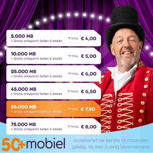 Voordeelfestijn bij 50+ Mobiel!
