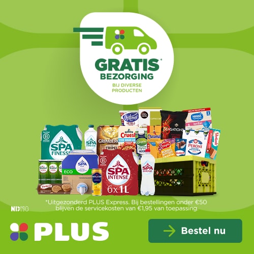 Je PLUS boodschappen gratis bezorgd 🚚