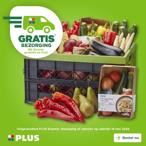 Je PLUS boodschappen gratis bezorgd 🚚