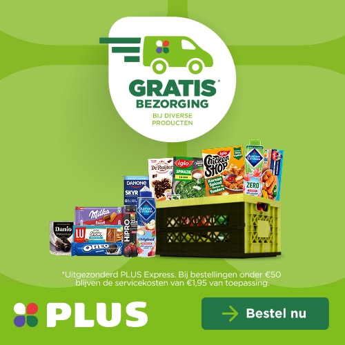 Je PLUS boodschappen gratis bezorgd 🚚